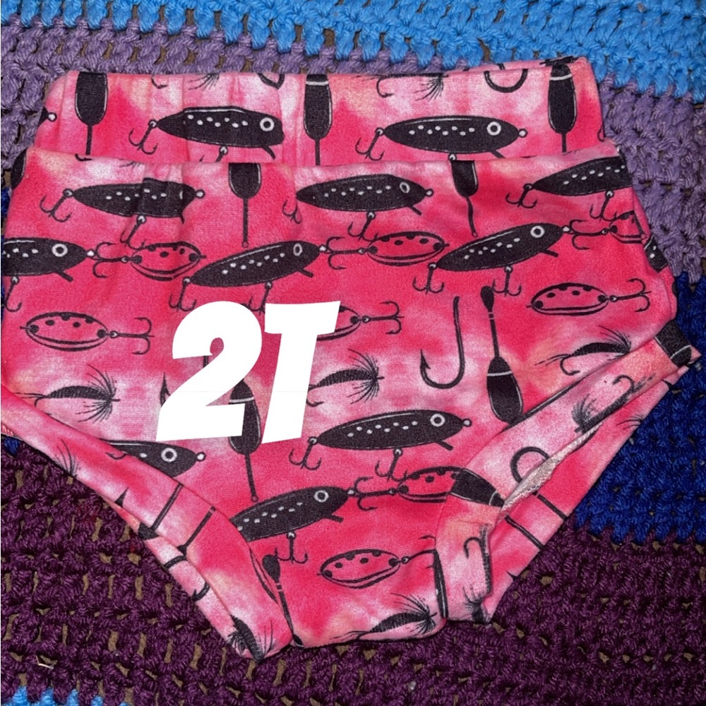 Pink Fishing Lure Patterned Kids Shorts